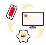 Illustration Application web et mobile ou intégration par API